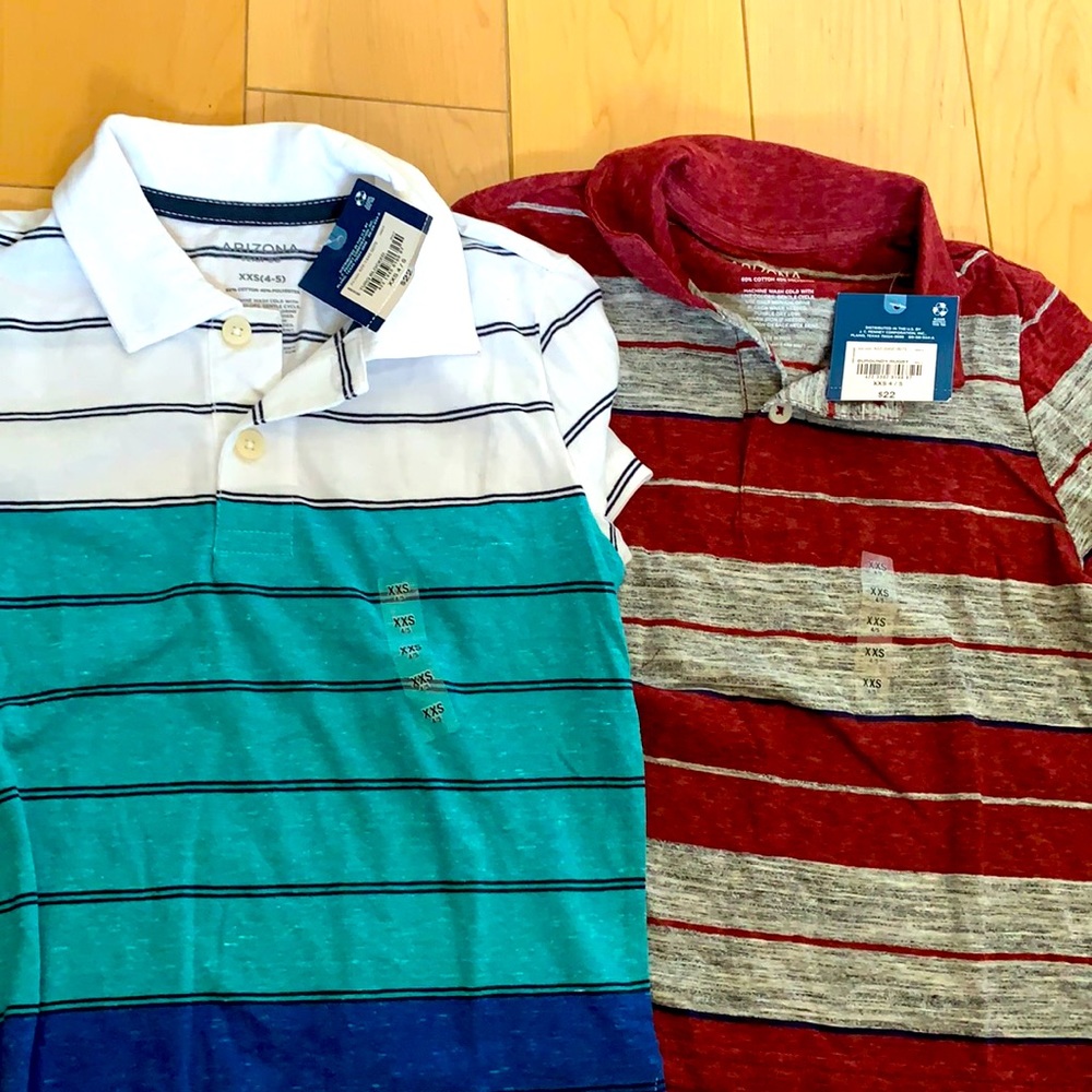 NWT Two Boys Polo Shirts, size XXS (4/5).